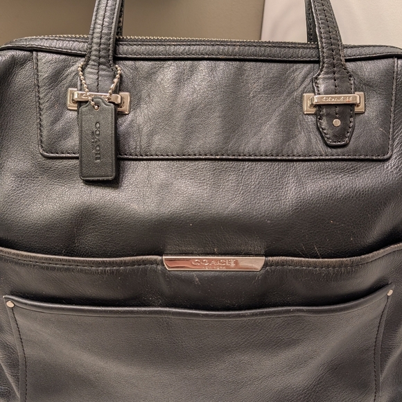 🖤EUC Coach Taylor Bette Genuine Smooth Leather Shoulder Satchel Bag, Black, LG - Picture 9 of 16